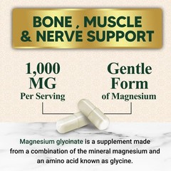 Magnesium Glycinate 1000mg – Chelated for 120 Count (Pack of 1)