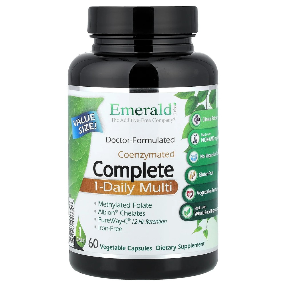 2 X Emerald Laboratories, Coenzymated Complete 1-Daily Multi, 60 Vegetable Caps