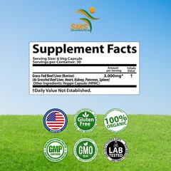 Desiccated Beef Organ Complex, Certified 100% GrassFed Undefatted 180 Capsules