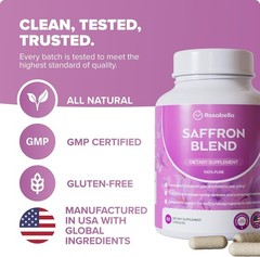 Rosabella Saffron Blend Supplement for Men & Women ?C Saffron, B6, Magnesium