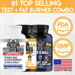 Monster Test Men’s Test Booster, Fat Burner Weight Loss Diet Pills 3PK
