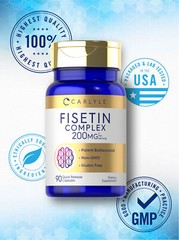 Fisetin Complex | 200mg | 90 Capsules | Non-GMO & Gluten Free | by Carlyle