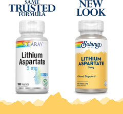 SOLARAY Lithium Aspartate Supplement 5 mg for Men & Women – Daily Trace Mineral