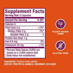 , Psyllium Husk Capsules, 300 Capsules, 3-in-1 Fiber Supplement, Daily Psylli…
