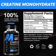 Creatine Monohydrate Capsules 3000mg, 30 To 120 Capsules, Muscle Explosion