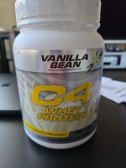 C4 Whey Protein Powder, Vanilla bean Flavor, 25g of Protein, exp 01/2028