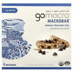 MacroBar®, Heartwarming Retreat, Oatmeal Chocolate Chip, 4 Bars, 2.3 oz (65 g)