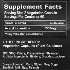 L-Carnitine 1500mg, High Potency Supports Natural Energy Production 120 Capsules