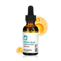 2 Bottle Folinic Acid Liquid Supplement Bioactive Folate 30 ml Alcohol-Free New