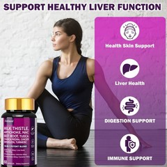Liver & Lung Cleanse, Detox Support Supplement with Milk Thistle, Mullein Leaf