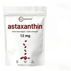 Micro Ingredients Astaxanthin 12mg, 120 Softgels, Natural Antioxidant