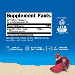 Nutricost Beet Root 2400mg, 180 Capsules – CCOF 180 Count (Pack of 1)