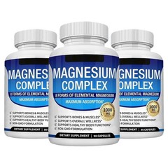 1~5x Magnesium Complex Supplement 8 Elemental 1000mg – Vegan Non-GMO 90 Capsules