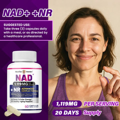 NAD+ 1,119mg Per Serving, 120 Veggie Capsules