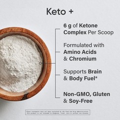 Keto Plus Exogenous Ketones Powder – Supports Ketosis, Energy & Focus – Vegan 30