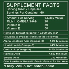 HEMP Capsule For Calm,Sleep,Stress,Anxiety,Pain,Muscle,Relax 30/60/120 Capsules