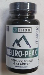 Zhou Neuro-Peak Memory, Focus & Clarity 30 Veggie Capsules ex 4/2027^