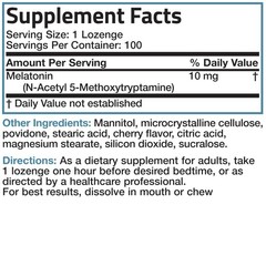 Bronson Melatonin 10Mg Fast Dissolve Cherry Flavored Tablets Vegetaria