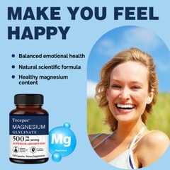 Magnesium Glycinate 500mg Supplement For Stress Calm Sleep Muscle 120 Pills
