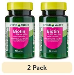 (2 pack)Biotin Dietary Supplement Softgels, 1,000 mcg, 150 Count