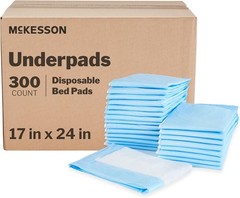 McKesson Underpads Disposable Bed Pads, Light Absorbency, Classic Incontinence