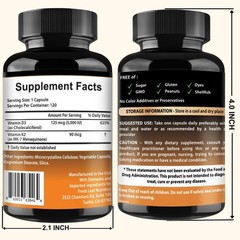 VITBOOST Vitamin D3 K2 Complex – Easy to Swallow | Gluten-Free | USA Made 120CAP