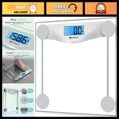 Digital Body Weight Scale – Large Blue LCD, High Precision, Tempered Glass, 400