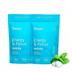 Neuro Energy & Focus mints Energy Supplement with L-Theanine & VB 90ct