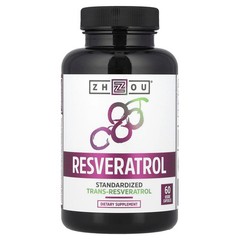 2 X Zhou Nutrition, Resveratrol, 60 Veggie Capsules (500 mg per Capsule)