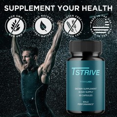 (2 Pack) Tstrive Advanced Male Support Performance Supplement 60 Capsules