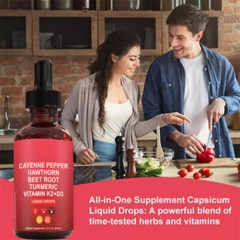 Cayenne Pepper Hawthorn Beet Root Turmeric Vitamin K2+D3 Drops 60ml
