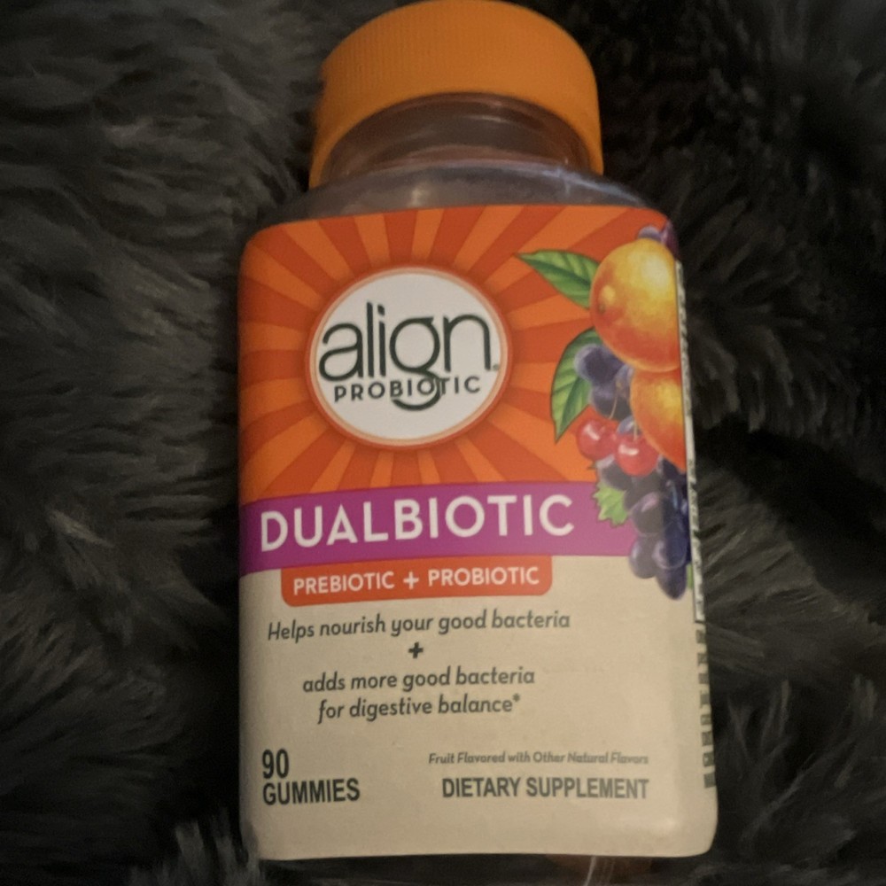 Align DualBiotic Prebiotic + Probiotic Fruit Gummies 90ct 2.5B CFU Exp 11/26
