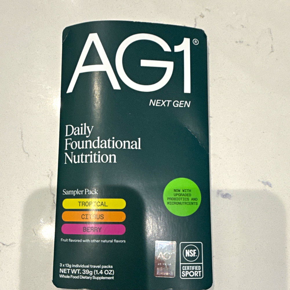 AG1 Next Gen Daily Foundational Nutrition Powder Sampler Pack Fruit 3 x 13g