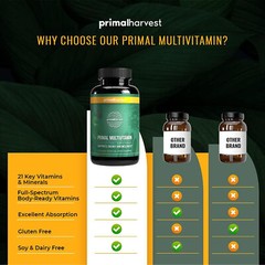 Primal Harvest Primal Multivitamin – for Eye Heart, Bone, Skin and Brain, Health