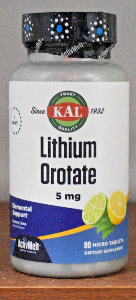 KAL Lithium Orotate 5 mg Lemon Lime ActivMelt Lozenge 90 5mg Micro Tablets