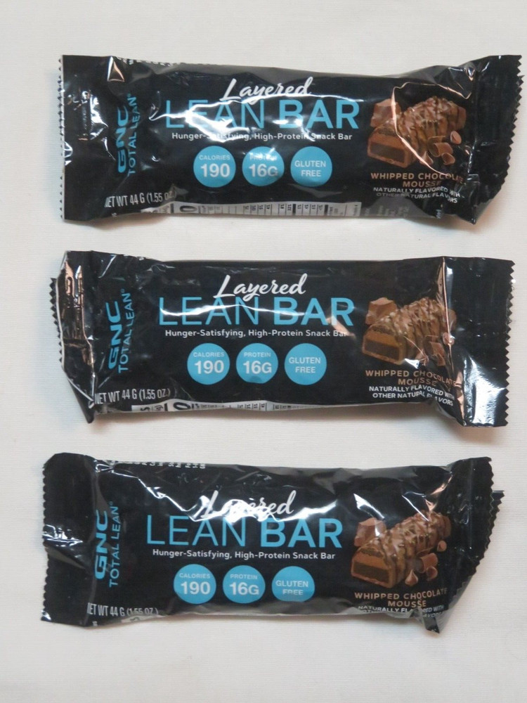 (3) Count GNC Total Lean Layered Lean Bar Whipped Chocolate Mousse 1.55 Oz Each