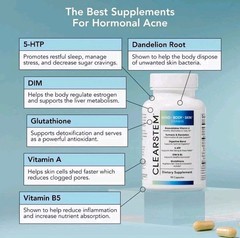 CLEARSTEM – MIND, BODY, SKIN Hormonal Acne Supplement 5-HTP Natural DIM 90 Count