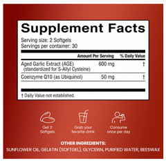 Resilia Garlic Extract 600mg Softgels (60 Count) – Odorless Aged Garlic Extract
