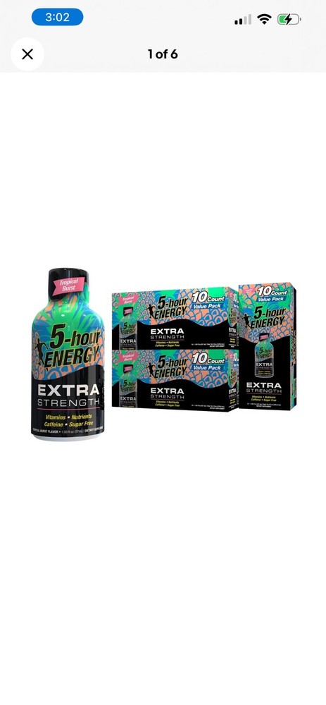 5 Hour Energy. Tropical Burst Extra Strength 5 Hour ENERGY Shots, 30 Count