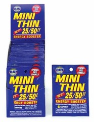 MINI THIN 25/50 Herbal Dietary Supplement w/ Caffeine – 24 Packets (144 Capsules