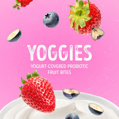 Probiotic Yoggies Multi Pack, 21Oz (Strawberry Yoggies 15X0.7 Oz +Mixed Berry Yo
