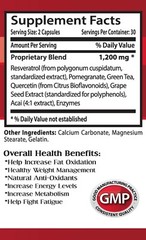 Natural Antioxidant – RESVERATROL SUPREME 1200 Anti Aging 1 Bottles 60 Capsules