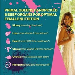 Womens 6-in-1 Beef Organ Supplement Grass Fed Liver Uterus Ovary 60ct