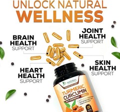 Turmeric Curcumin Highest Potency 95% 1950mg with BioPerine Black Pepper Extract