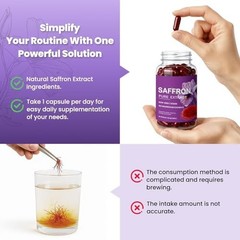 Saffron Supplement Capsules – 88.5mg Pure Saffron Extract for Mood Balance