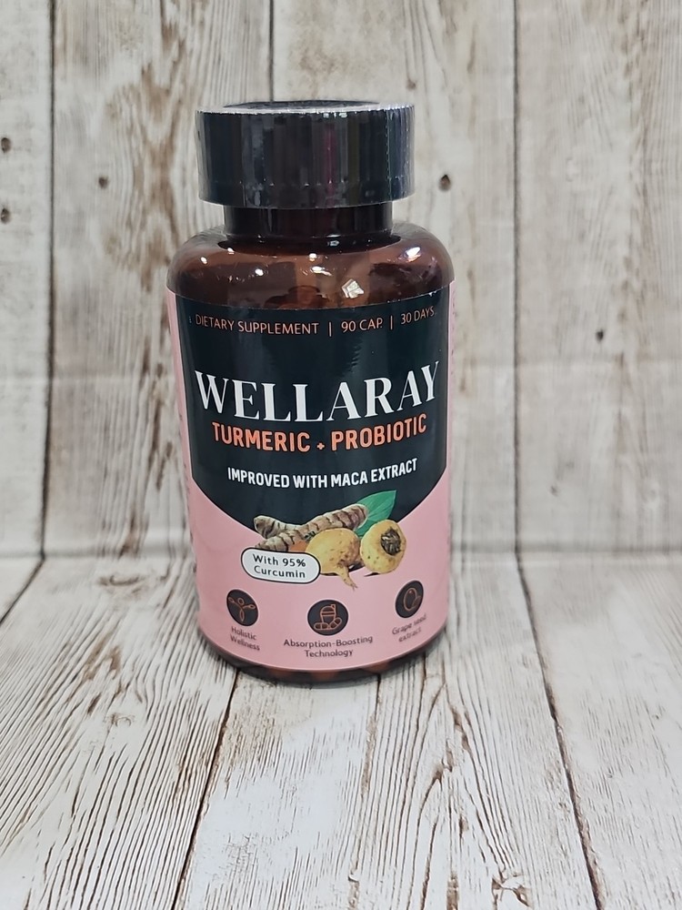 Wellaray Turmeric + Probiotic 90 Capsules 95% curcumin Exp. 07/2026