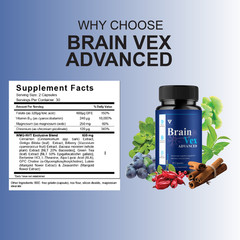 (5 Pack) Brain Vex Advanced, BrainVex Brain Health Formula (300 Capsules)