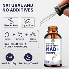 Natural Flavor Women’s 500mg Liposomal NAD – Vitality Boost Liquid Supplement