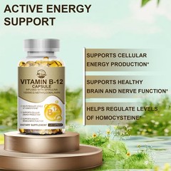 Vitamin B-12 Complex Capsules Energy Support Health Brain Nervous System Pills