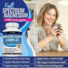 1-3Pack Nutrition Magnesium Complex 1000mg Supports 8 Elemental Magnesium